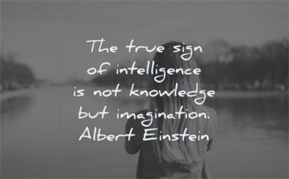 albert einstein quotes true sign intelligence knowledge imagination wisdom woman water