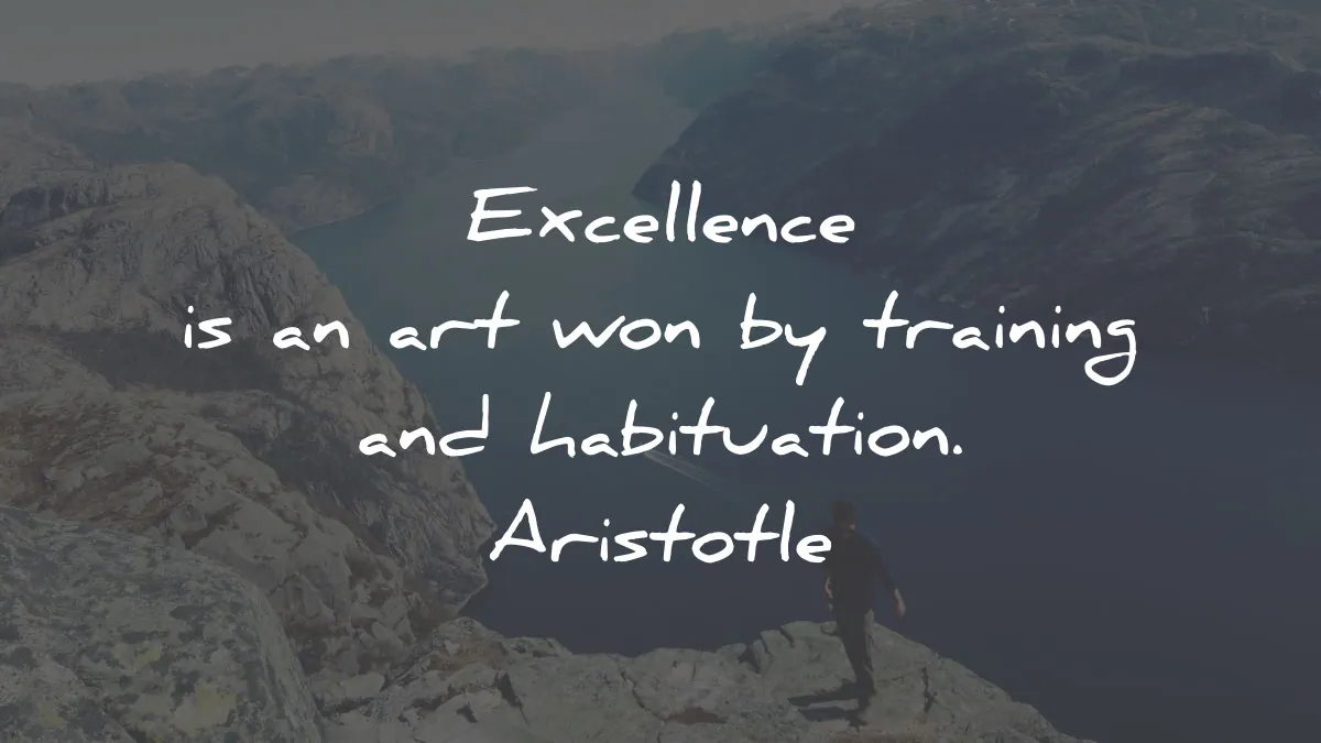 aristotle quotes excellence won training habituation wisdom