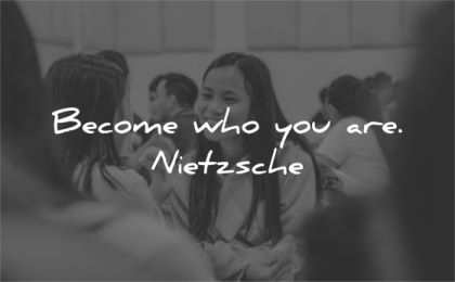 be yourself quotes become who you are friedrich nietzsche wisdom asian woman smiling