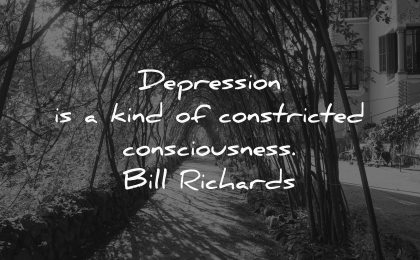 depression quotes kind constricted consciousness bill richards wisdom nature trees road