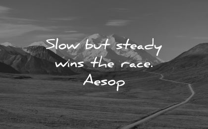 ego quotes slow steady wins race aesop wisdom nature path