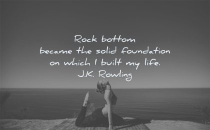 failure quotes rock bottom became solid foundation which built life jk rowling wisdom woman yoga