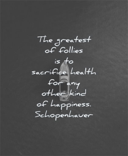 health quotes greatest follies sacrifice other kind happiness arthur schopenhauer wisdom water sea boat