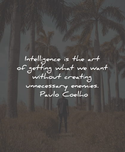 intelligence quotes art getting want enemies paul coelho wisdom