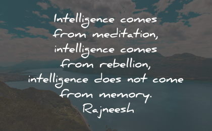 intelligence quotes comes meditation rebellion memory rajneesh wisdom