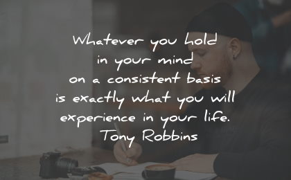 law attraction quotes hold mind experience tony robbins wisdom