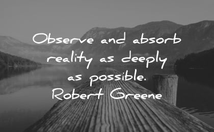 learning quotes observe absorb reality deeply possible robert greene wisdom lake nature