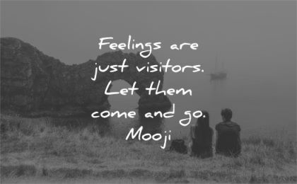 letting go quotes feelings just visitors let them come mooji wisdom nature sea rocks