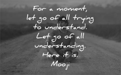 letting go quotes moment trying understand understanding mooji wisdom man sitting path