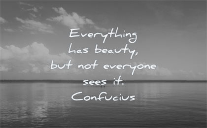 life quotes everything has beauty not everyone sees confucius wisdom water lake sky