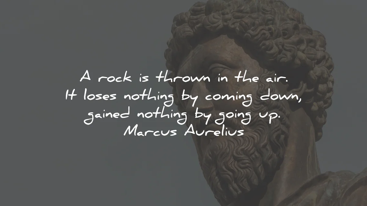 marcus aurelius quotes rock thrown air loses nothing wisdom