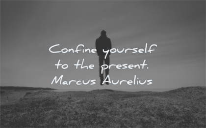 meditation quotes confine yourself present marcus aurelius wisdom man jumping silhouette