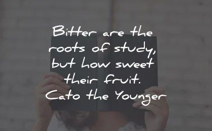 motivational quotes for students bitter study fruit cato the younger wisdom