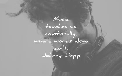 music quotes touches emotionally where words alone cant johnny depp wisdom