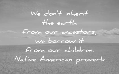 nature quotes dont earth from our ancestors borrow our children native america proverb wisdom