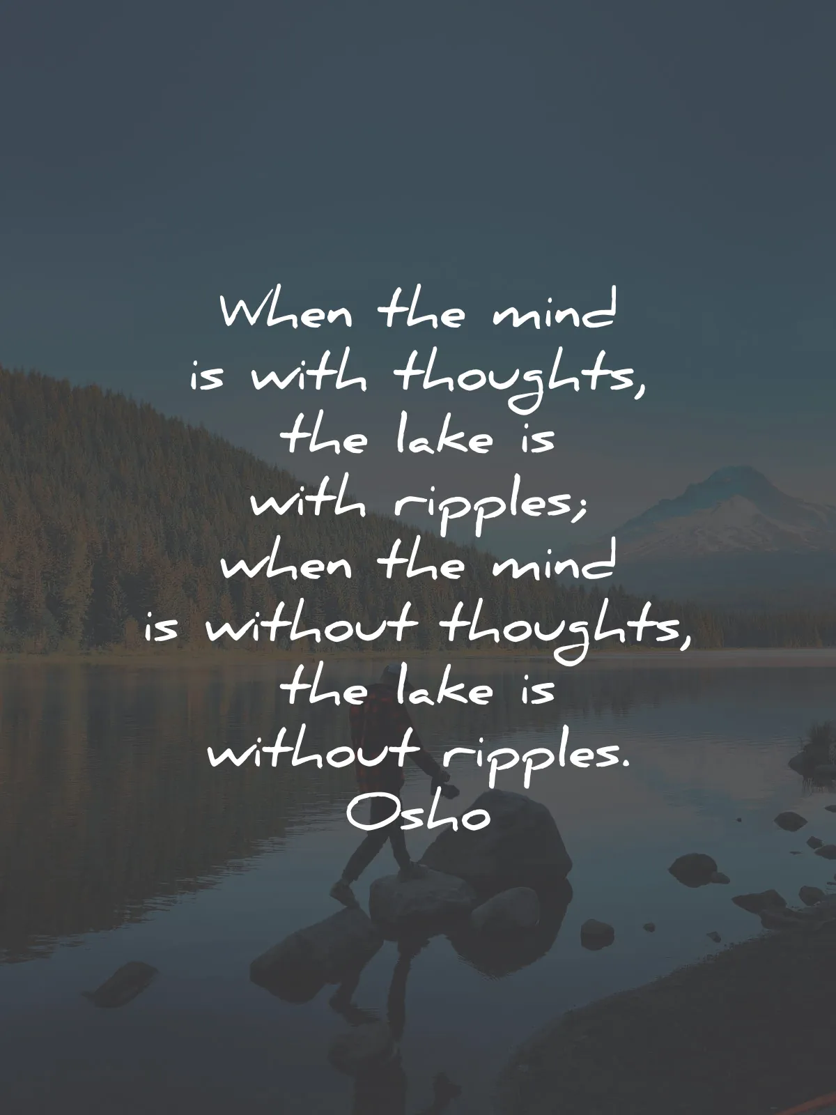 osho quotes mind with thoughts lake ripples wisdom