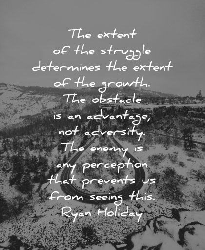 perseverance quotes the extent struggle determines growth obstacle advantage not adversity enemy ryan holiday wisdom