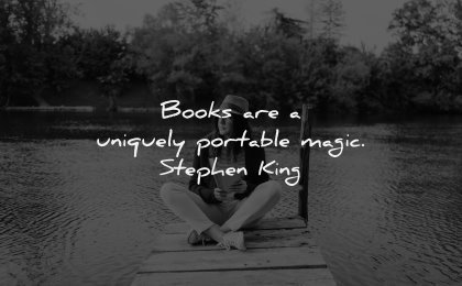 reading quotes books uniquely portable magic stephen king wisdom woman sitting