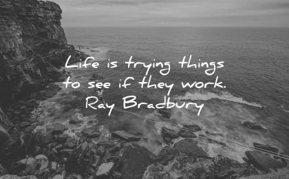 risk quotes life trying things see they work ray bradbury wisdom nature