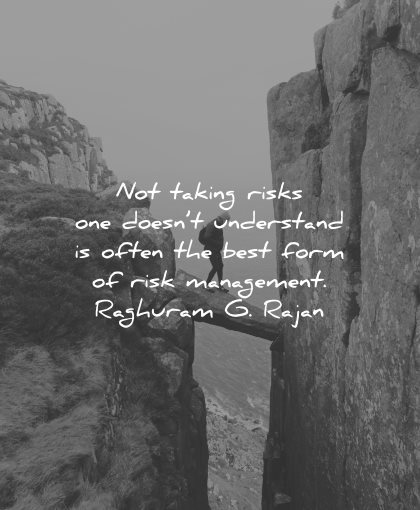 risk quotes not taking risks does not understand often best form management raghuram rajan wisdom nature