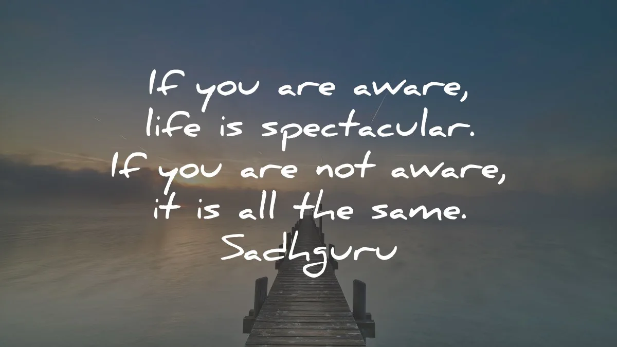 sadhguru quotes aware life spectacular same wisdom