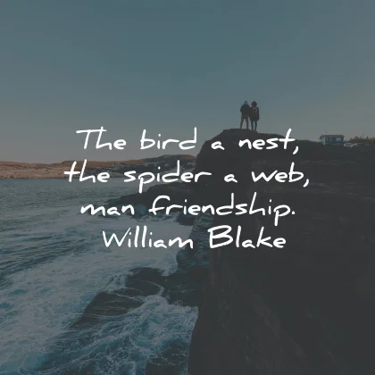 short quotes bird nest spider web man friendship william blake wisdom