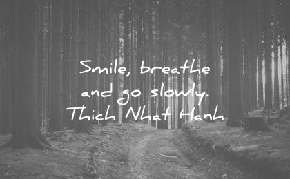 smile quotes breathe and go slowly thich nhat hanh wisdom