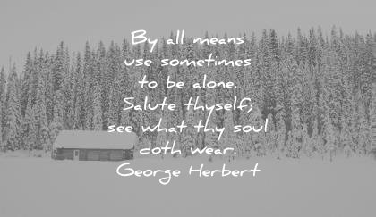 solitude quotes all means use sometimes alone salute thyself see what thy soul doth wear goerge herbert wisdom