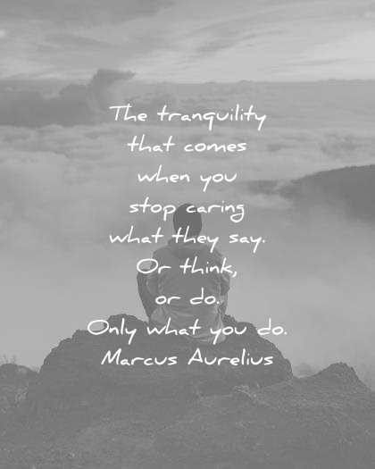 stoic quotes tranquility comes when you stop caring they say think only what marcus aurelius wisdom