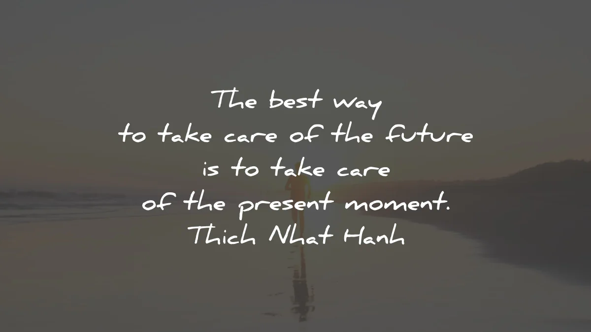 thich nhat hanh quotes best way take care future present moment wisdom