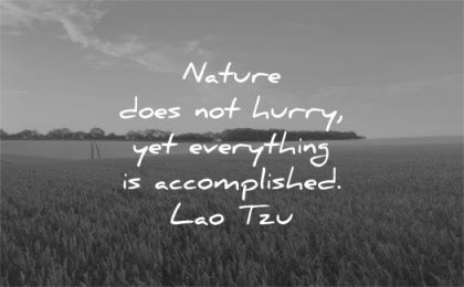 time quotes nature does hurry yet everything accomplished lao tzu wisdom fields