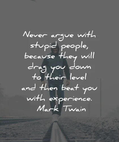 toxic people quotes never argue stupid experience mark twain wisdom