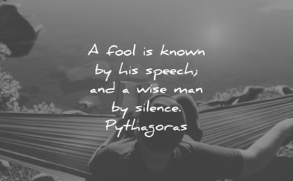 words of wisdom fool known his speech wise man silence pythagoras wisdom